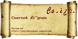 Csernok Ágnes névjegykártya